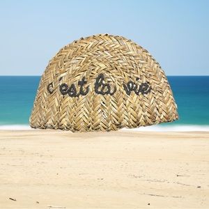 Straw bag/ Beach purse / Make up holder / plenty of uses! C est la vie!